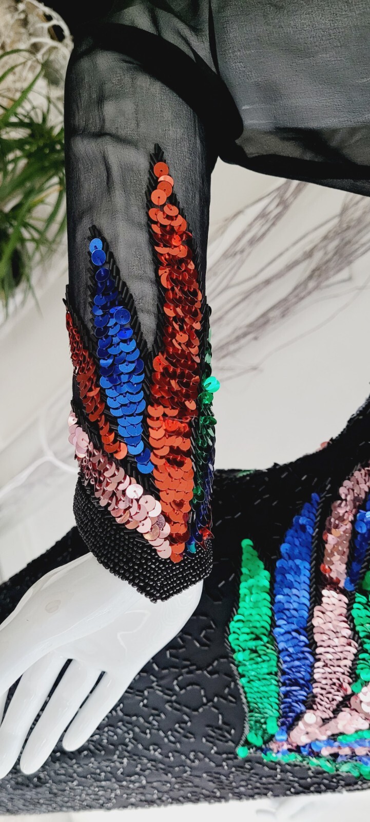Sho Max Originals Sequin Rainbow Long Evening Party Cocktail Dress Women Size XS