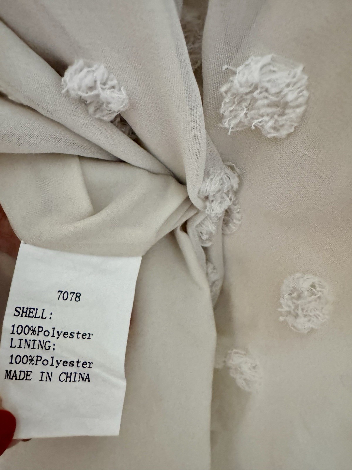 KIRUNDO beige textured chiffon v-neck short sleeve a-line knee dress M lined