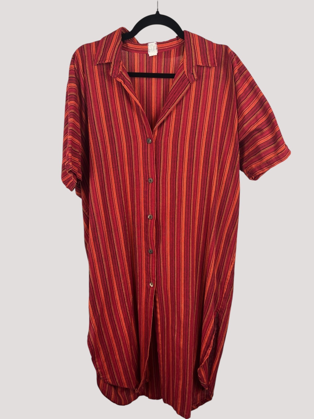 Boho Cotton Tunic Dress Nepal Striped Festival Lagenlook OS
