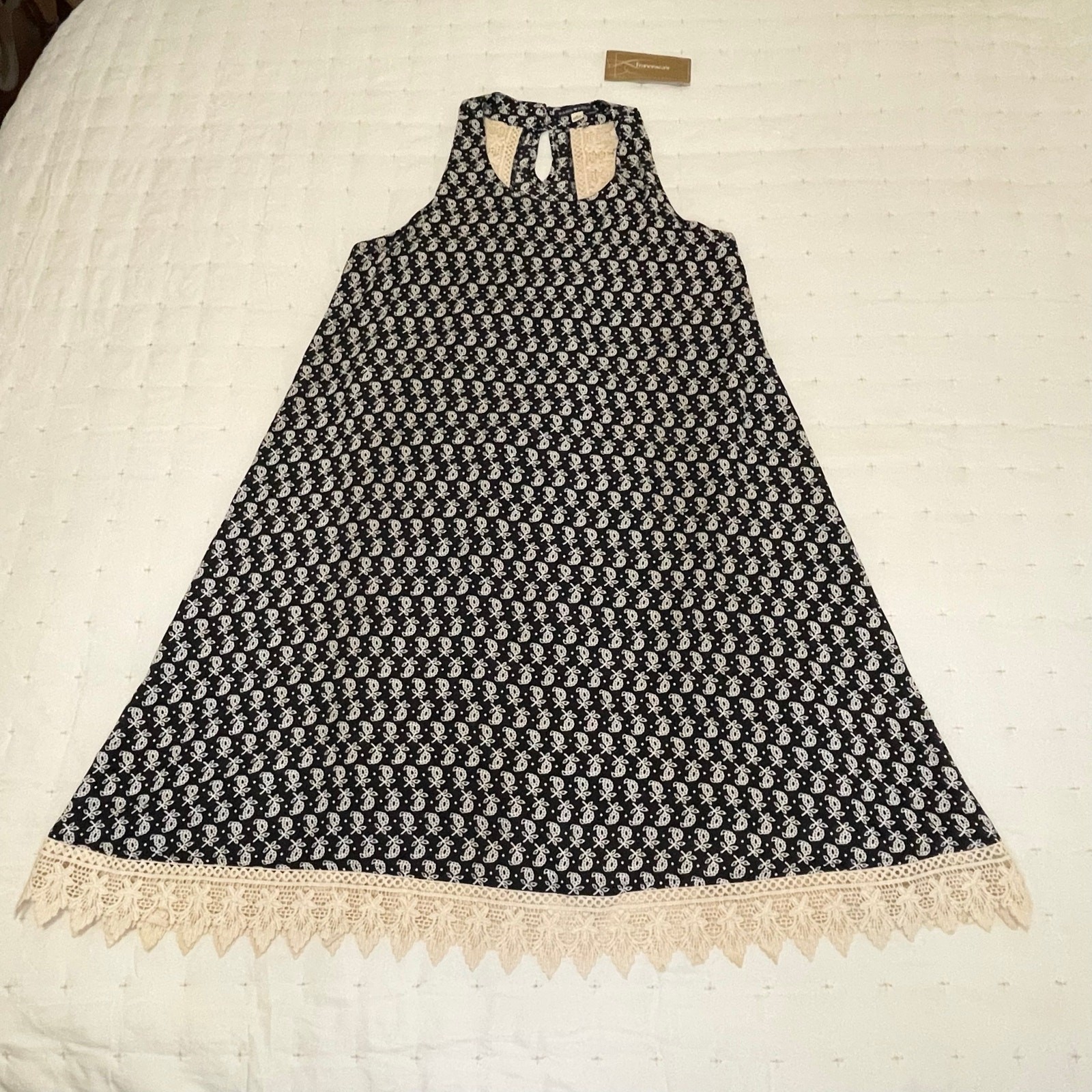 Francescas’s Basil & Lola Floral Sleeveless Mini Dress Women’s S Black Cream NWT