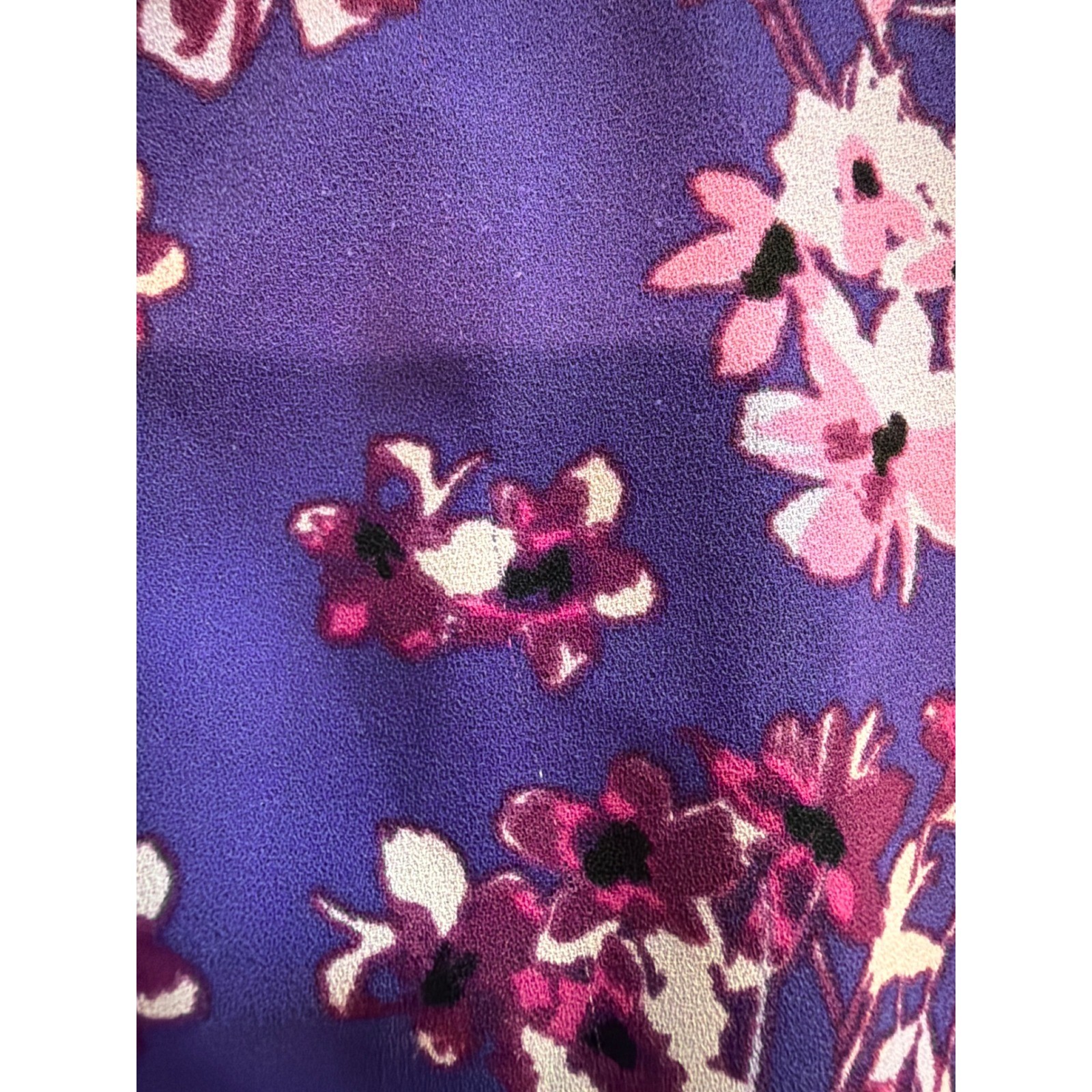 41 Hawthorn Purple Floral Flutter Sleeve Elastic Waist Dress WGW70258 Medium