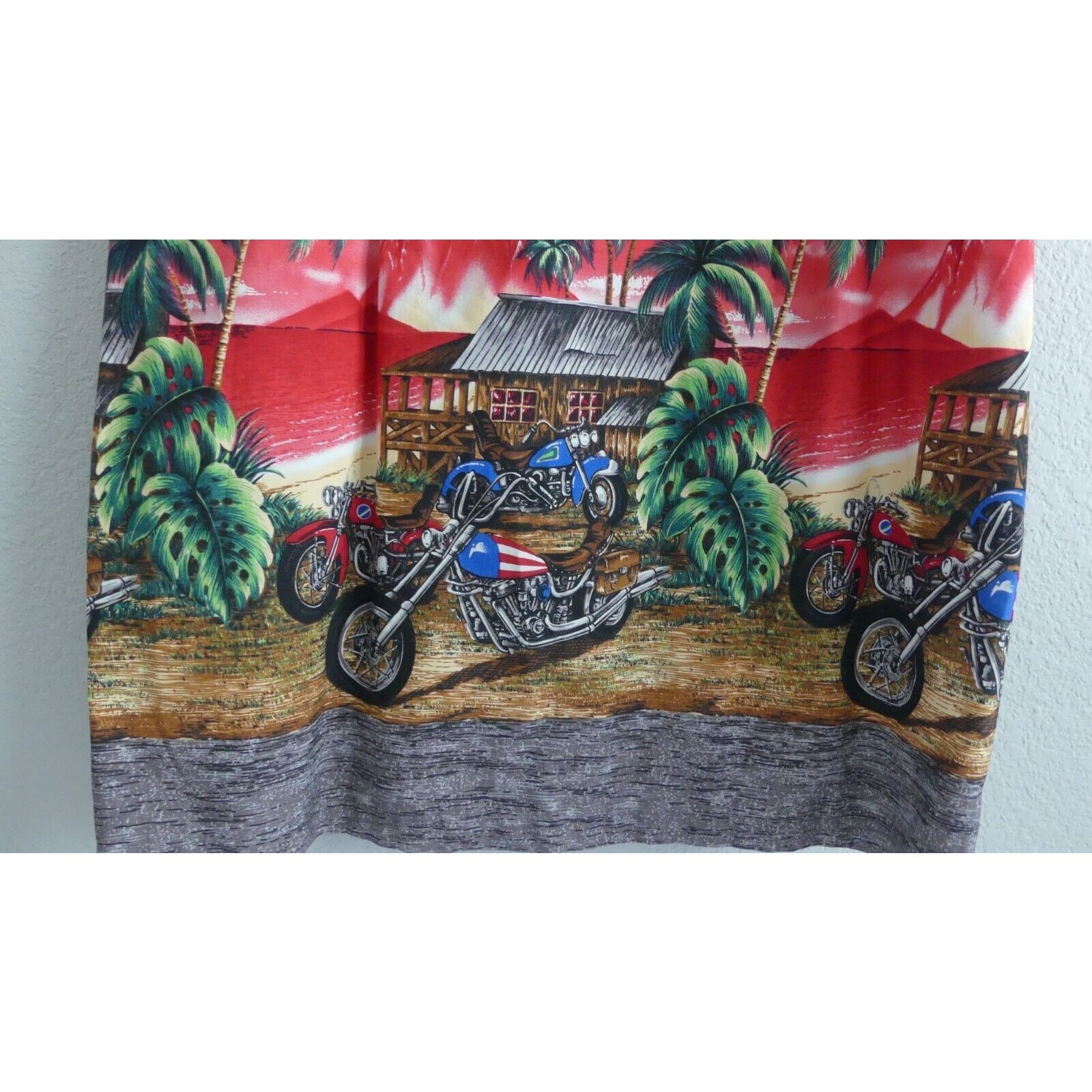 KY’s Hawaii Motorcycle Sundress Large Chopper Tropical Graphic Vintage