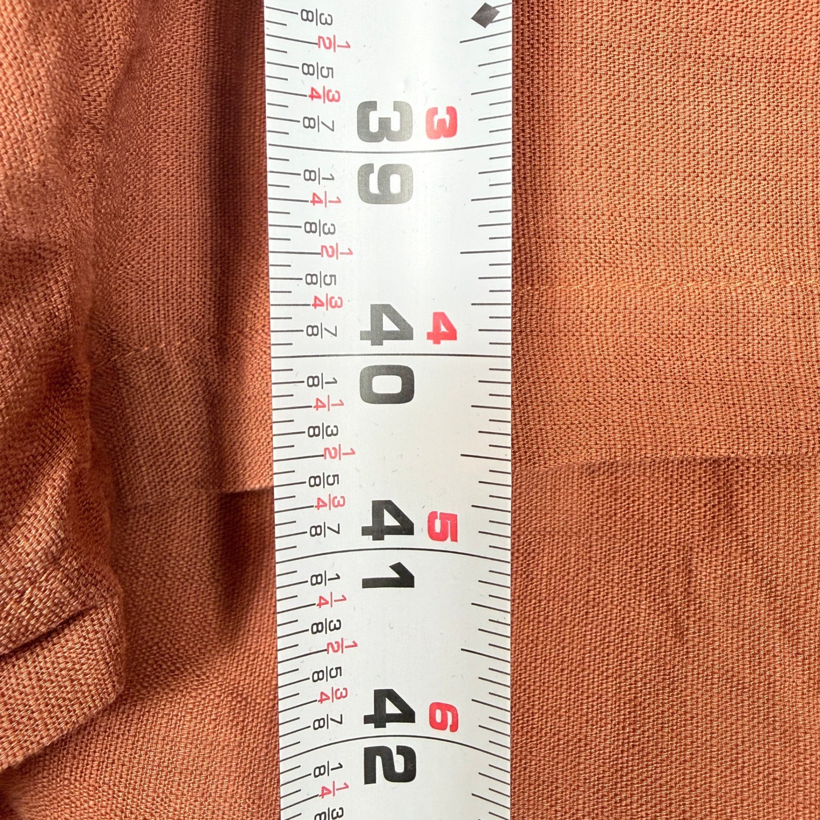 Black Crane Rust Linen Bud Ruched Sleeve Oversized Midi Dress Womens S Lagenlook