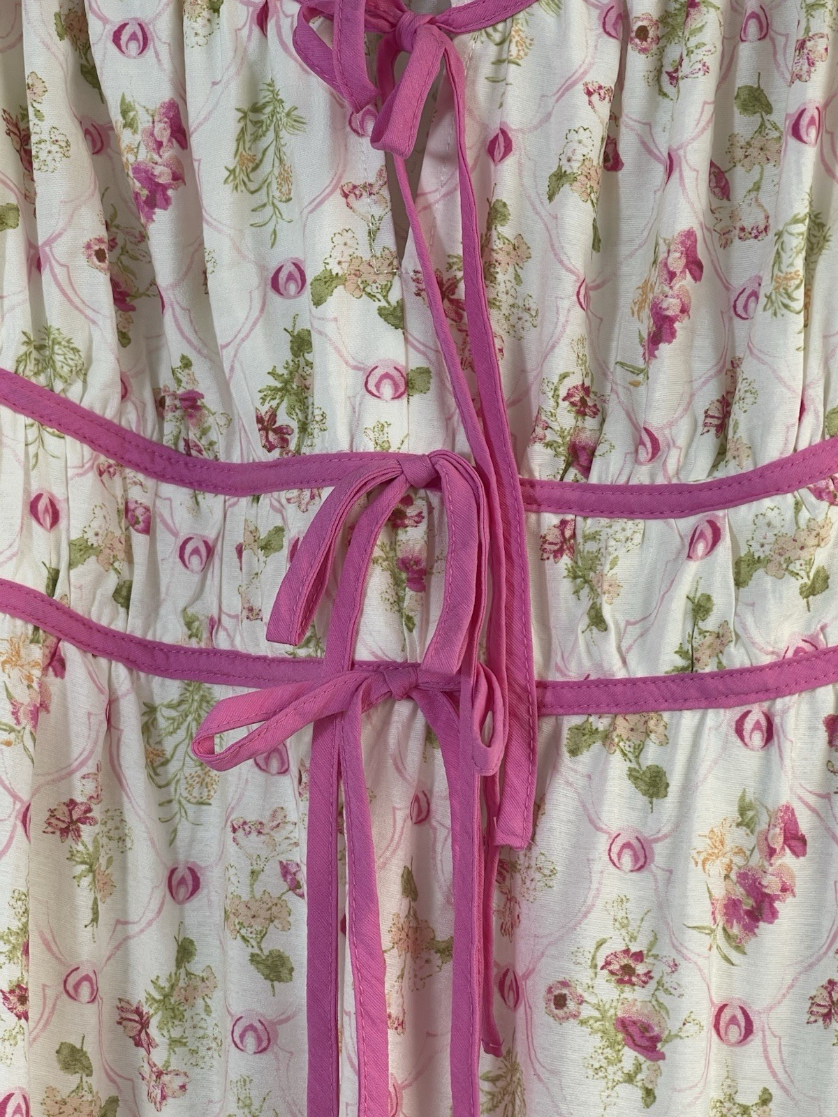 Perch by Blu Pepper Floral Maxi Dress Puff Sleeve Square Neck Tie Pockets 1X