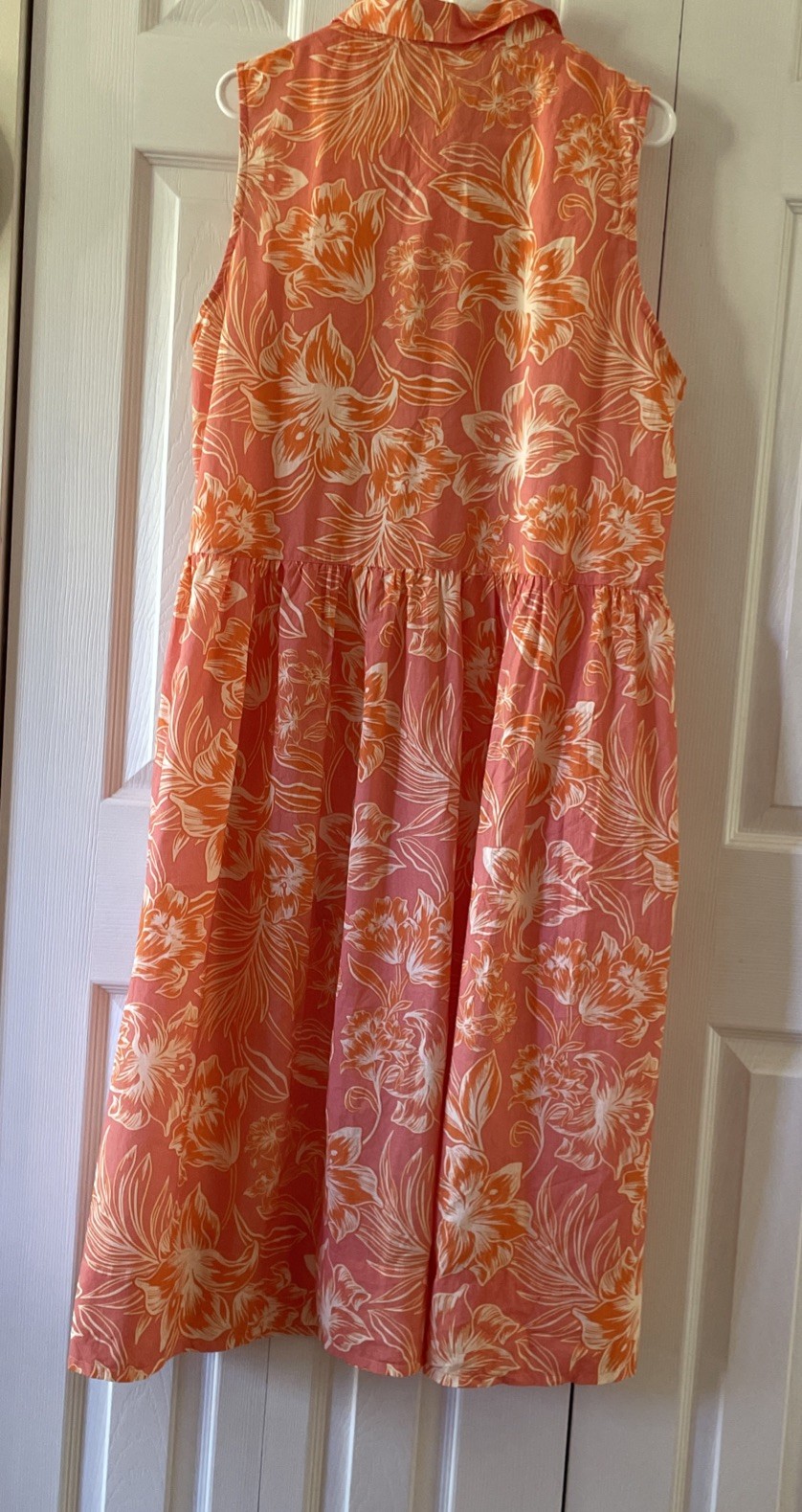 MAYE Corinne Dress Sleeveless Midi Collared Pockets Pin-tuck Floral Cotton2XL