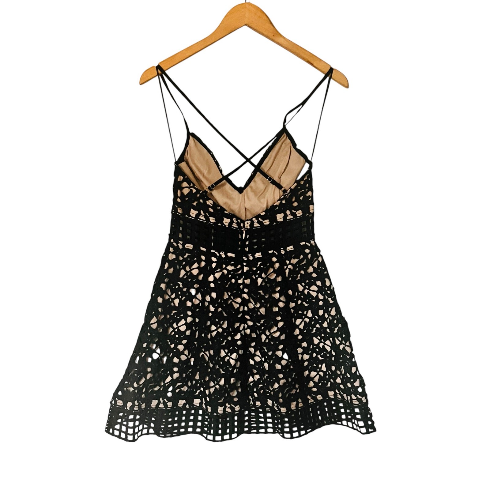 Olivaceous Guipure Lace Spagetti Strap Dress Size M Medium NWT Black