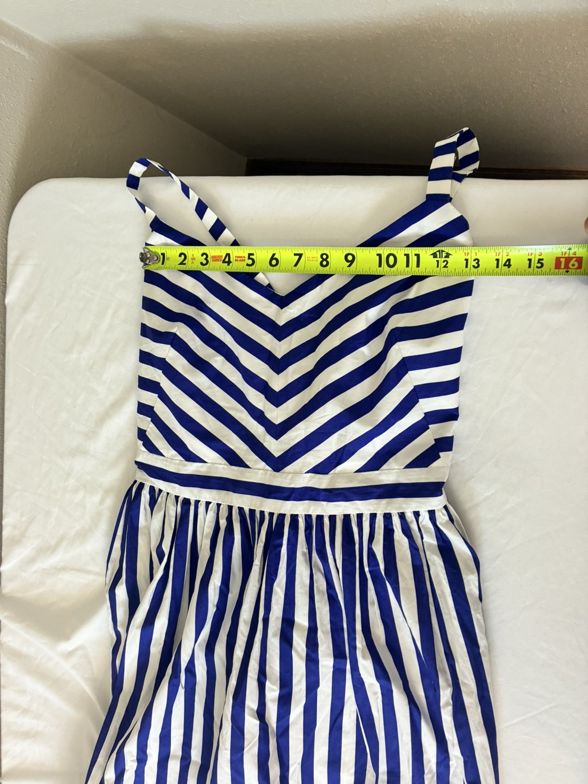 NWT J.Crew Striped Ruffle Maxi White Navy Belted Cotton Tank Dress Size 14