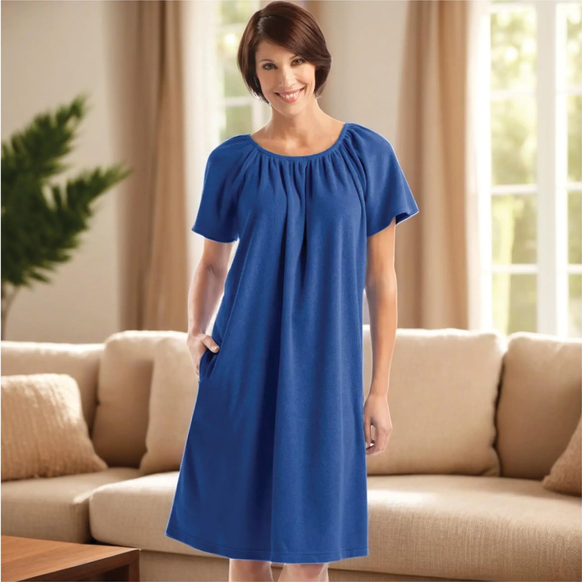 Terry Dress, Blue, 2XL