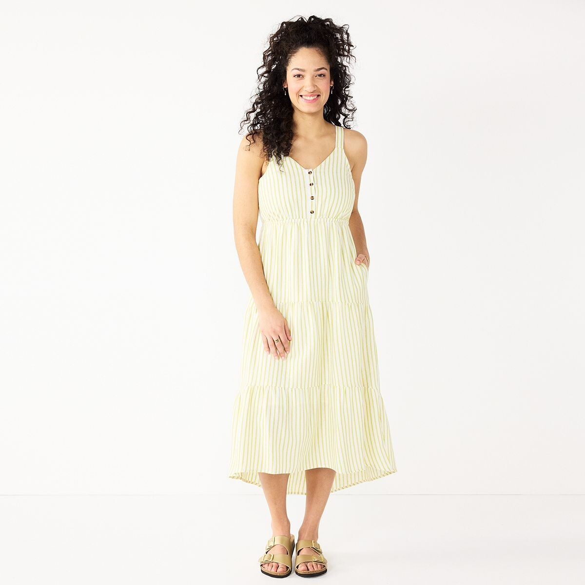 Women’s Sonoma Goods For Life Tiered Midi Dress (New W/Tags)(Retails $44.00)