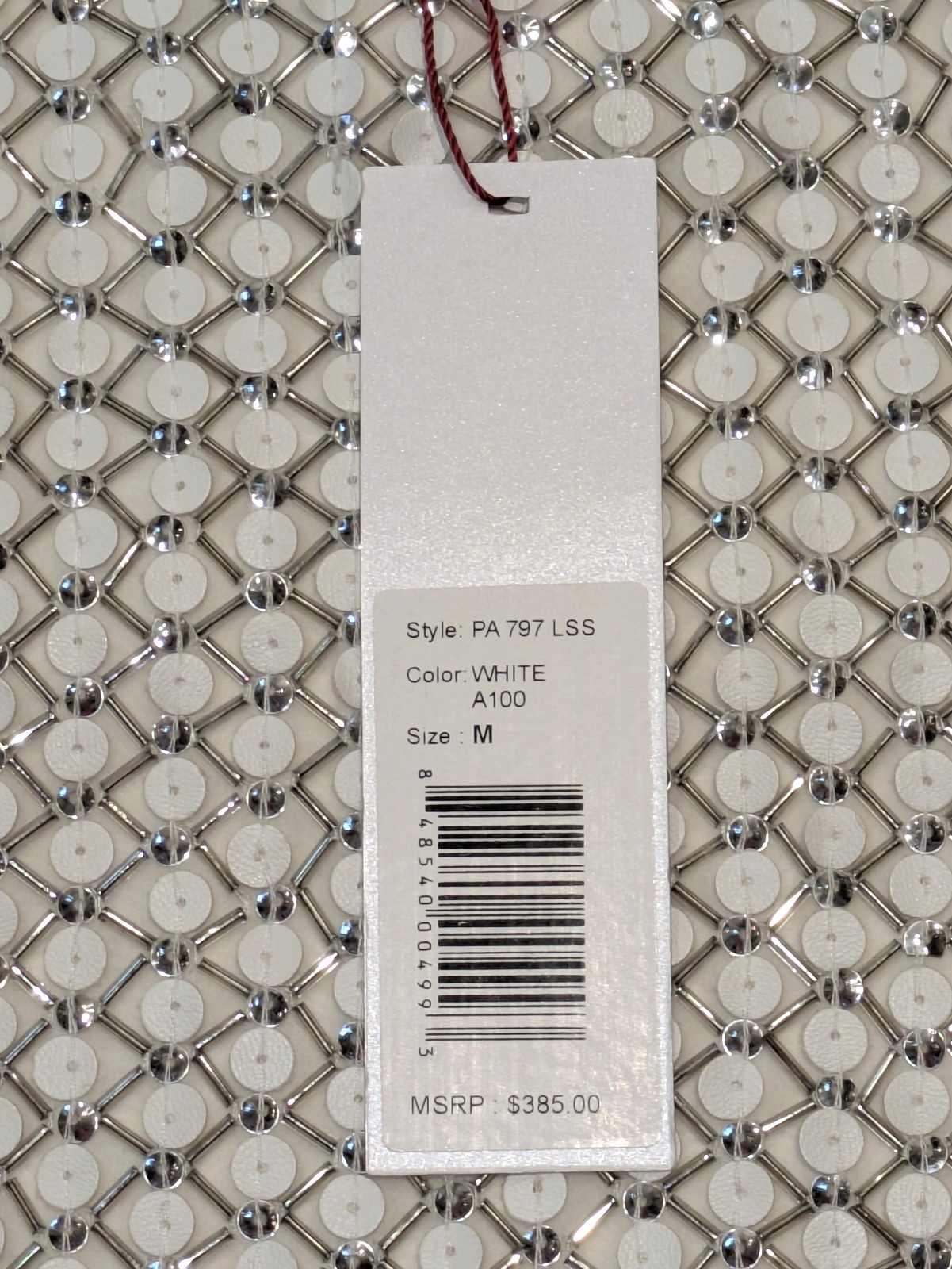 NWT Parker Silk Beaded Sequin Mini Slip Dress-Size M-White/Silver Cocktail Party