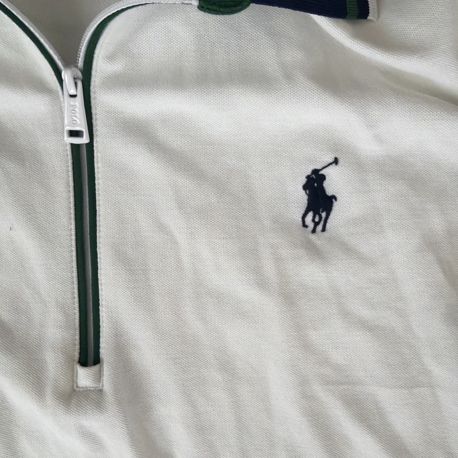 Polo Ralph Lauren Wimbledon Piqué Quarter-Zip Tennis Polo Dress White Womens L