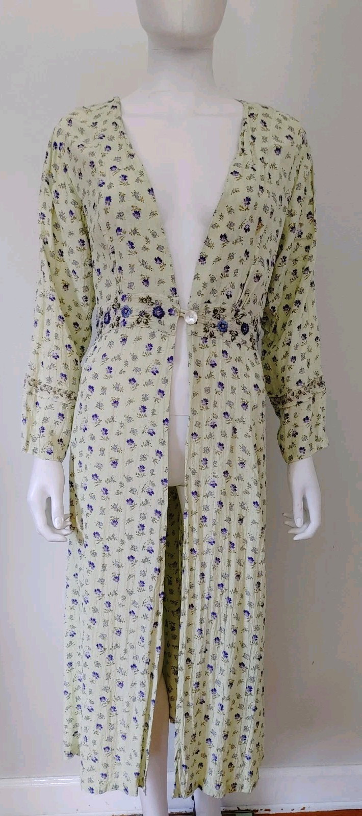 90s Vintage April Cornell Ditsy Floral Prairie Cottage Duster dress Midi M