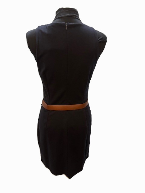 Michael kors Navy Belted Dress w/Buckle Detail on Shoulder & Removable Belt (S )