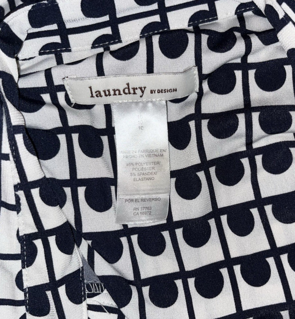 Laundry by Design Women’s Geometric Dots black white & red women’s dress Sz 10