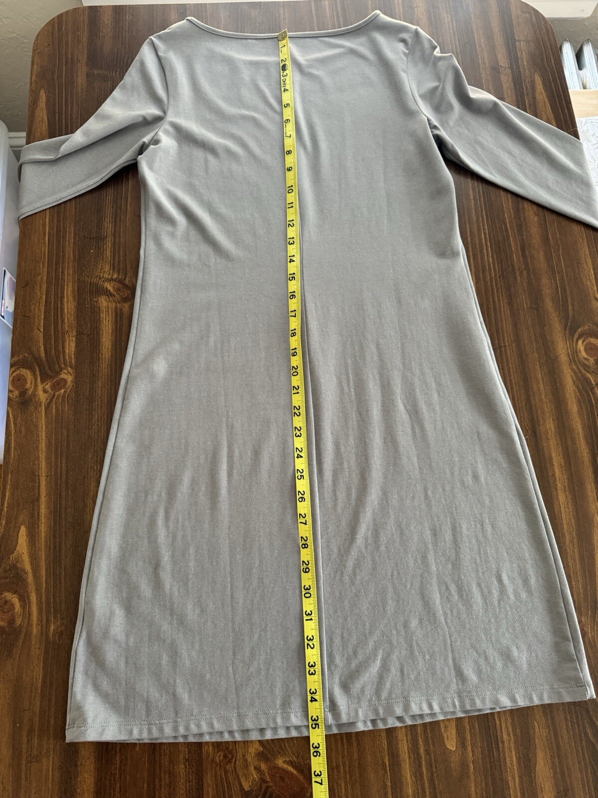 Garnet Hill Cotton Modal 3/4 Sleeve Boat Neck Shift Dress Size XS Gray