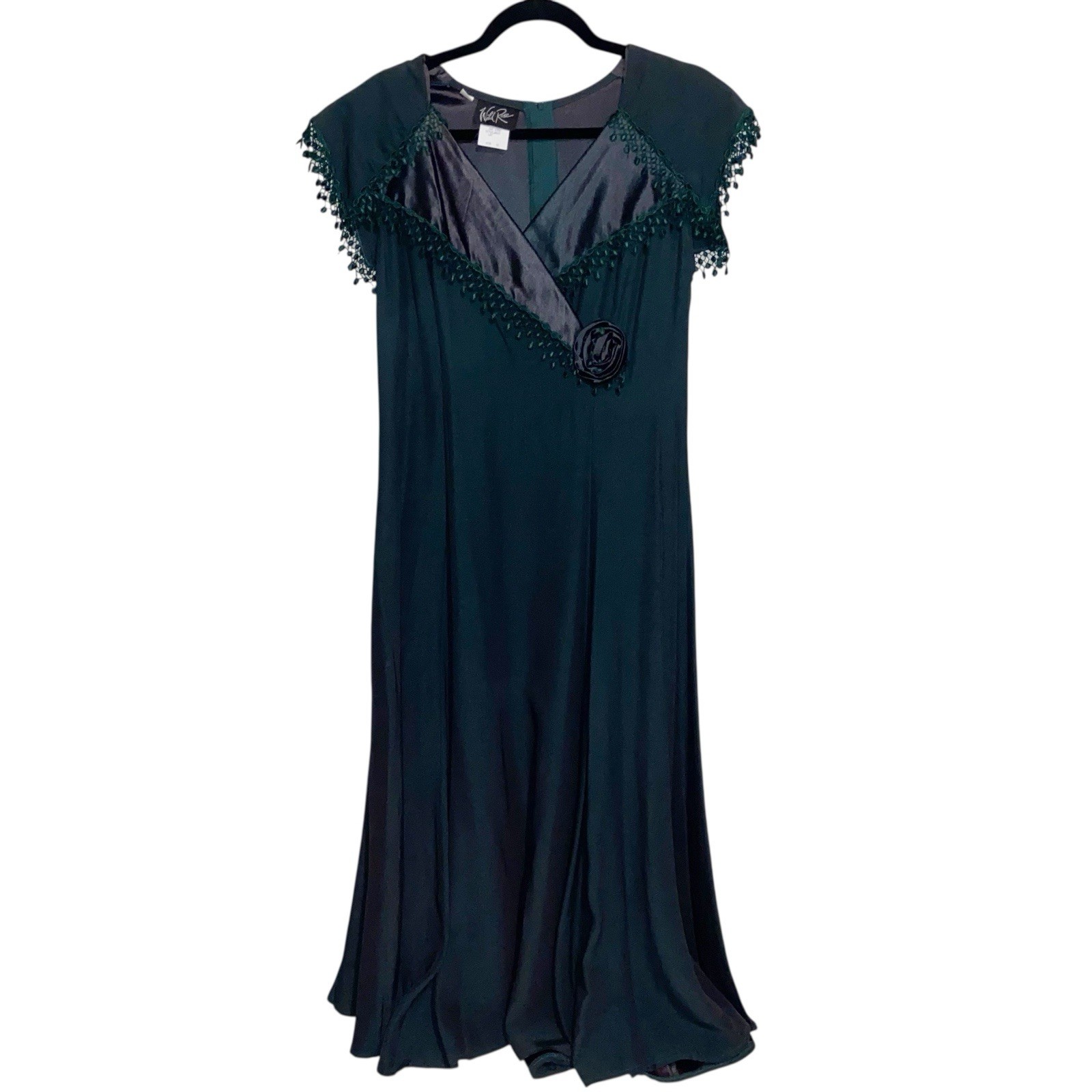 Wild Rose Dress Womens Size 10 Vintage USA Cottagecore Victorian Formal Retro