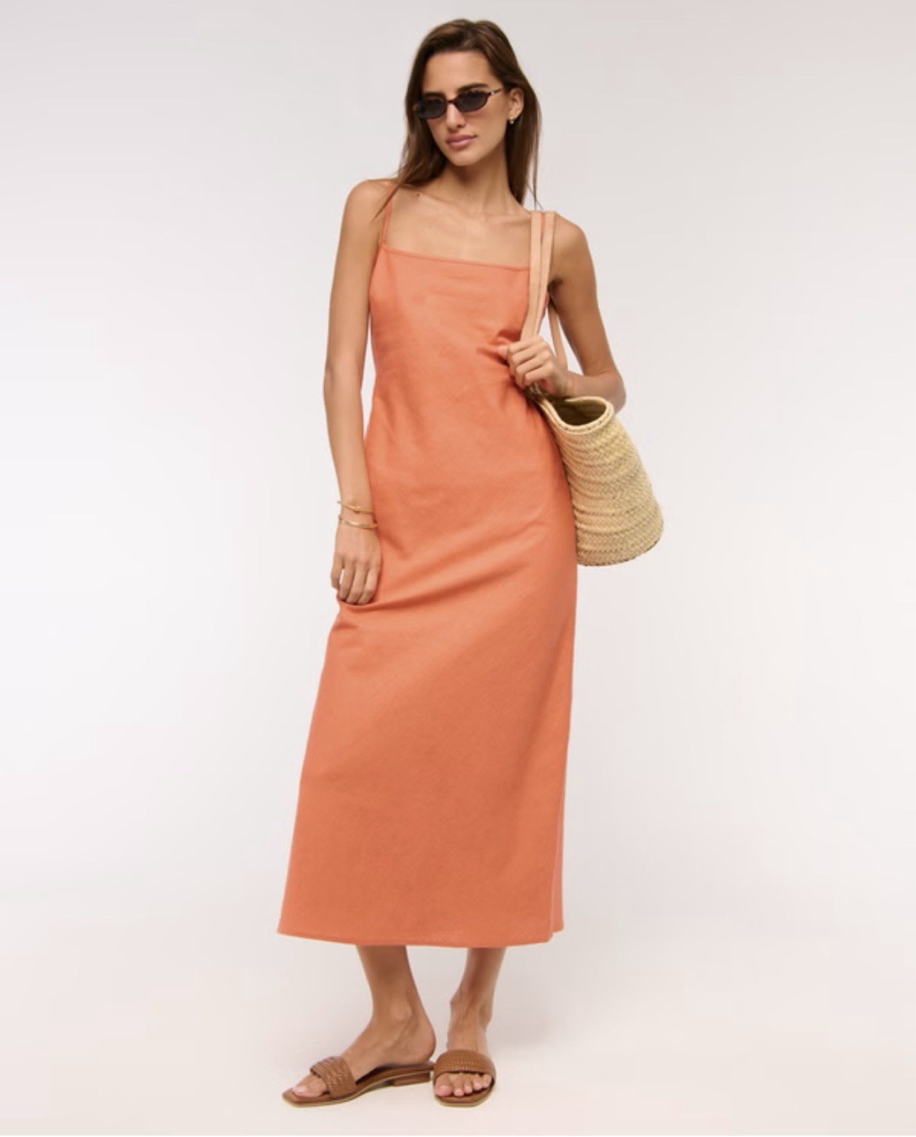 The A&F Julia Slip Linen-Blend Midi Dress NEW WITH TAGS. XL. Abercrombie