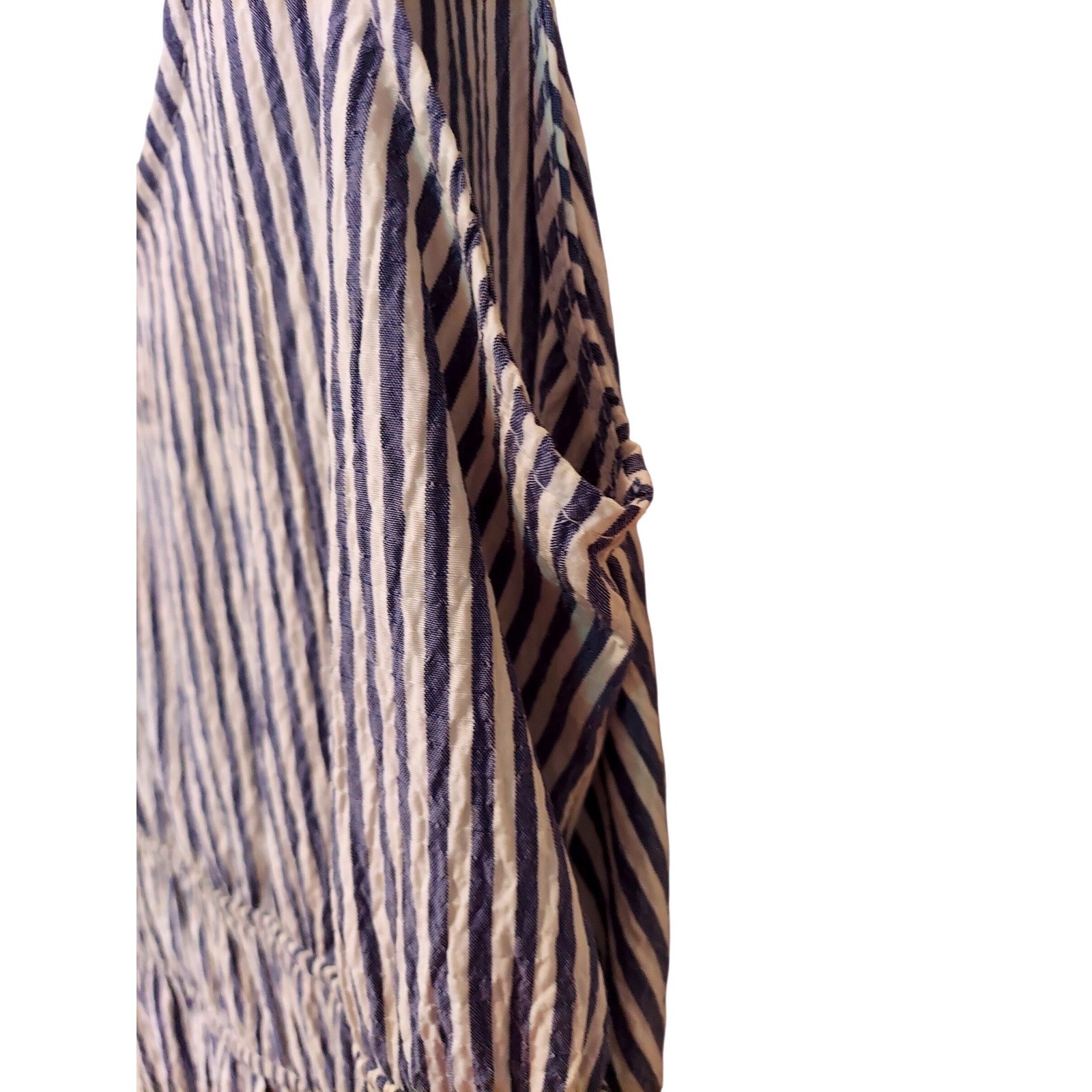 Gilli Navy White Striped Cutout Back Midi Dress Sleeveless AD4051 Medium