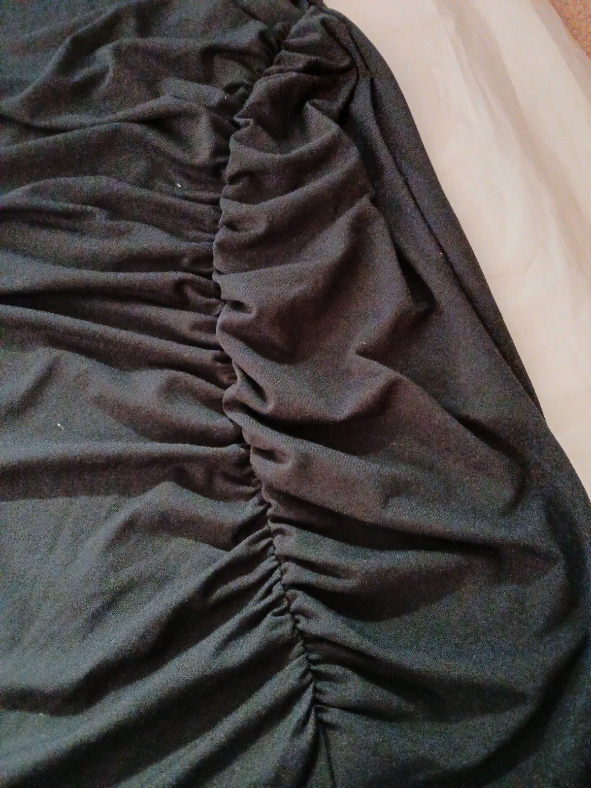 NWT OPEN EDIT WOMENS BLACK SLEEVELESS RUCHED BODYCON DRESS