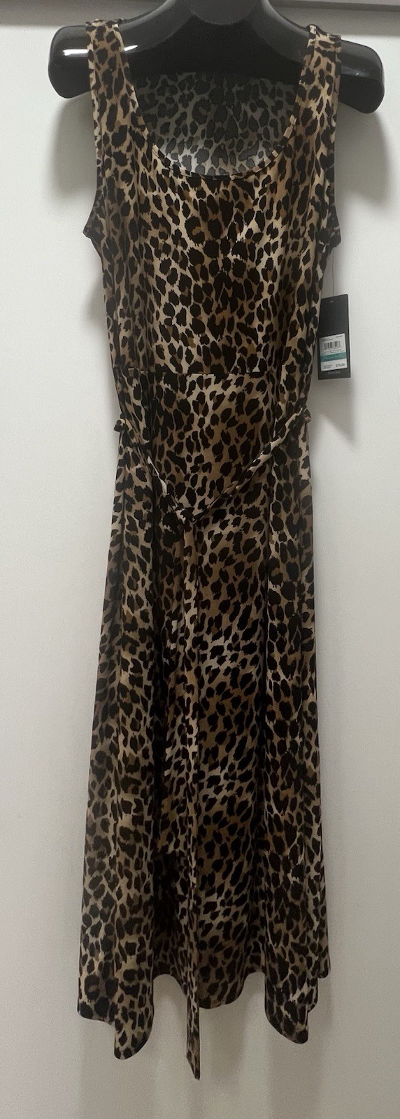 Jones New York Sleeveless Leopard Print Dress Size 16 96% Polyester 4% Elastane