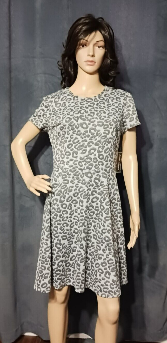 Jessica Howard Dress Women 10 Grey Animal Print New Modern Chic Outdoor