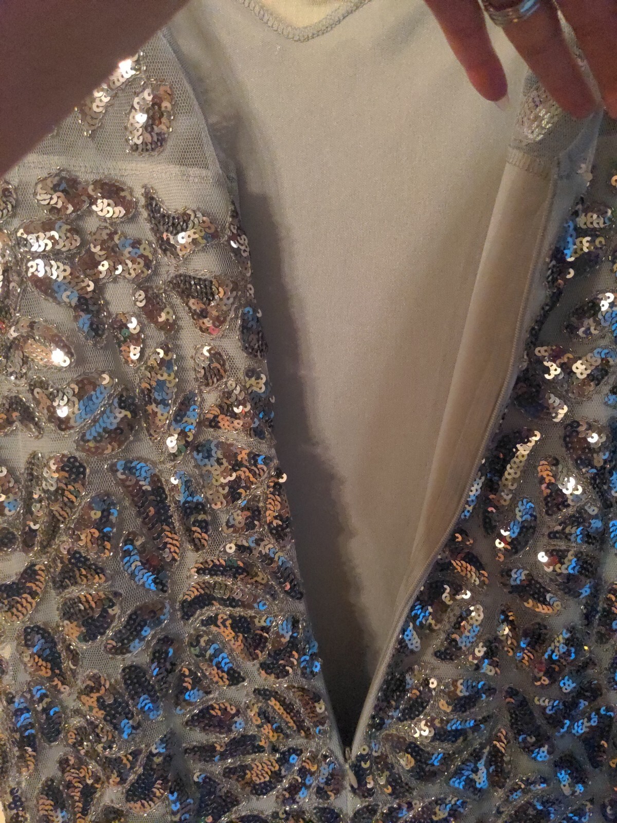 Pretty Guide 1920’s Dress Sequined Gatsby Inspired S Trumpet Illusion Neck NWT
