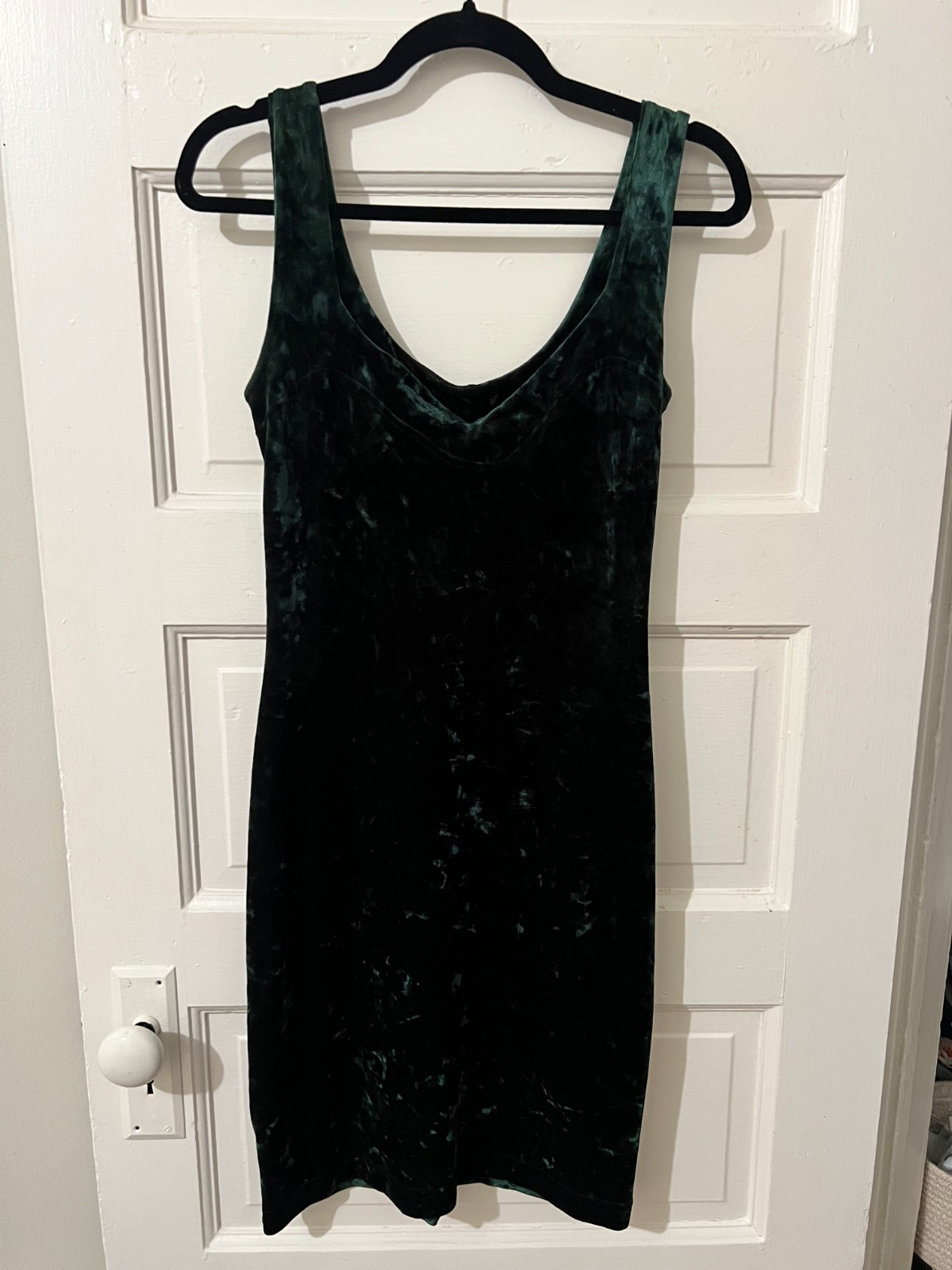 Betsey Johnson VINTAGE Green Velvet Bodycon Dress ORIGINAL PUNK LABEL Medium