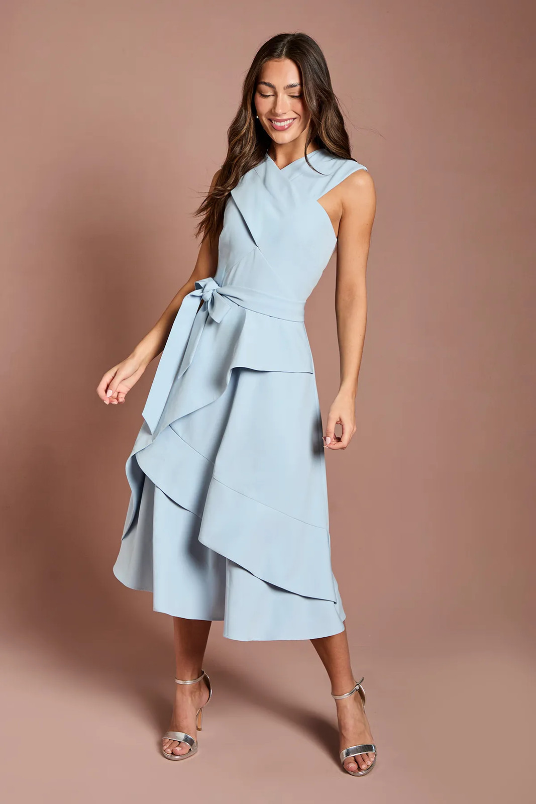 Coast Light Blue Midi Dress Womens Occasion Dresses