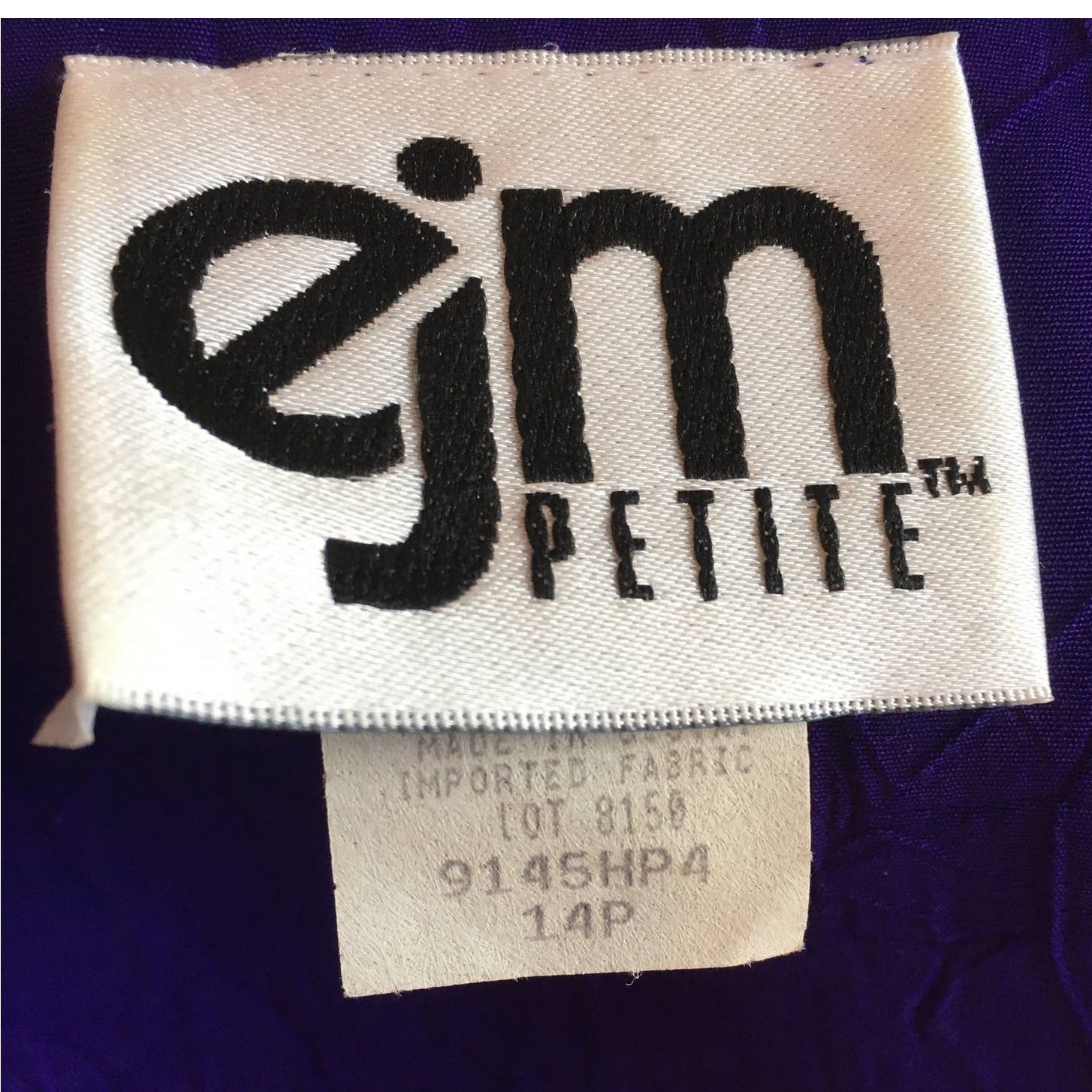 Vintage 80s EJM Button Front Midi Dress in Purple WOMEN’S 10 PETITE