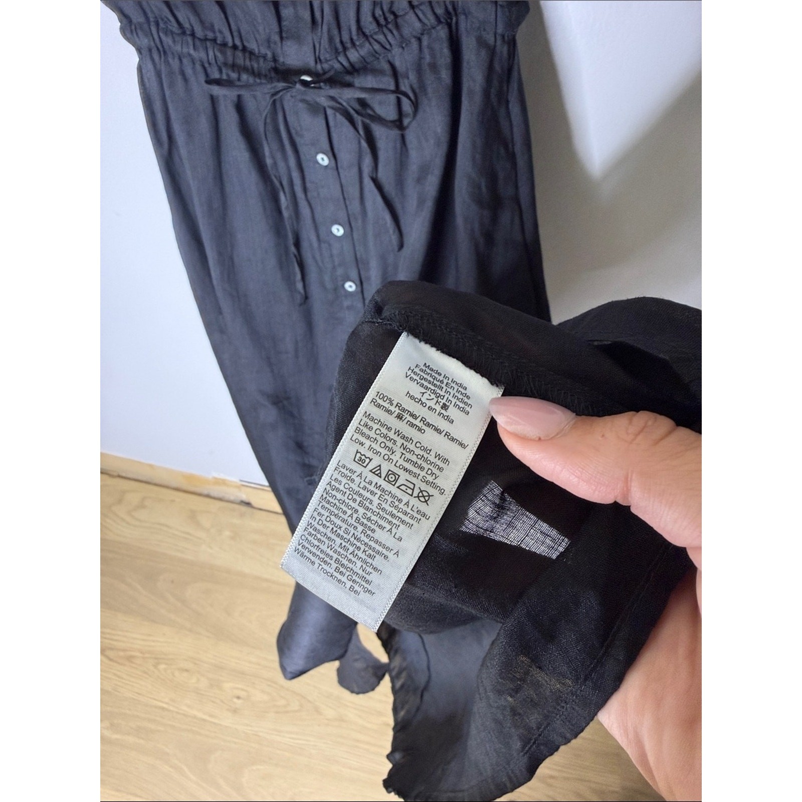 J. Crew Black Button-Front Drawstring Dress Size 4 NEW!