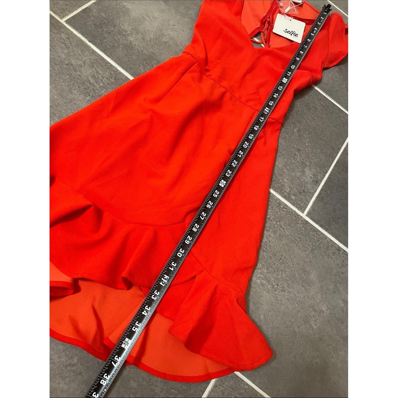 Selfie Leslie Take Note Frill Dress Scarlet Red size Medium