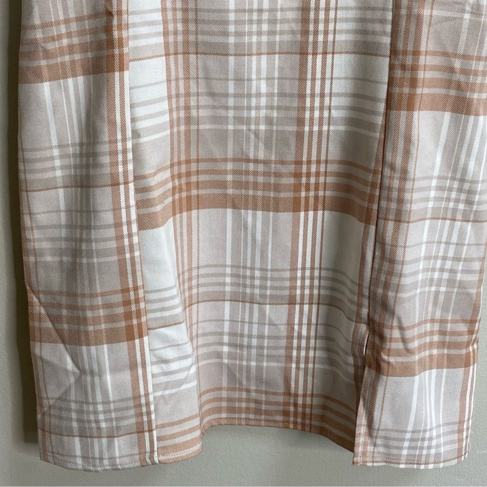 NWT Aeropostale Cream Tan Plaid Y2K Mini Dress Size Small