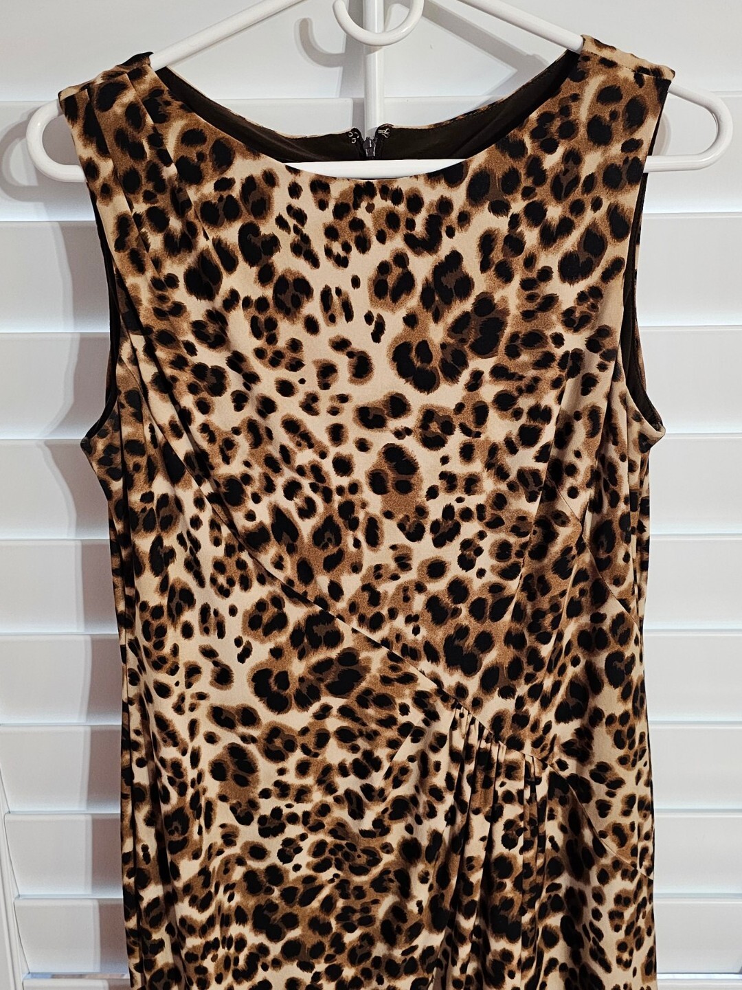 Jones New York Leopard Print Dress Size 10 95% Polyester 5% Spandex