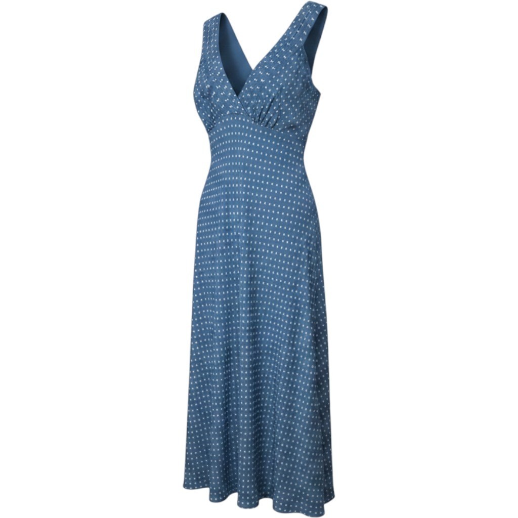 Ghost London Elise Blue Spot Polka Dot Midi Tea Dress NWT US 4 Vintage Inspired