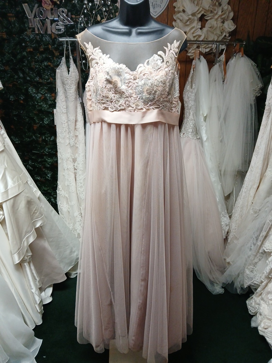 Watters And Watters Pink Blush Tone Formal Dress Size 14