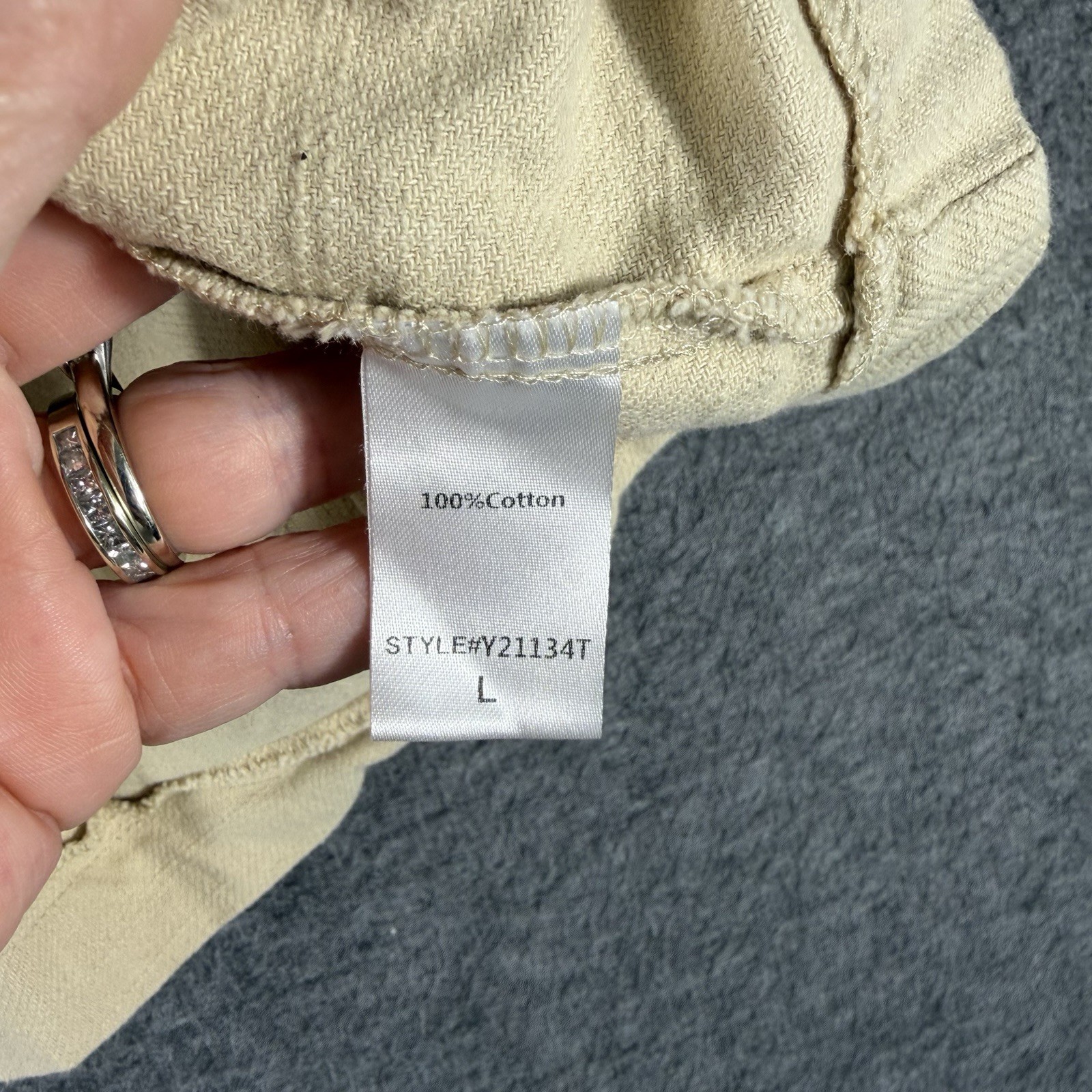Pomander Place by Tuckernuck Beige Camilla Flutter Sleeve Dress Size L Pockets