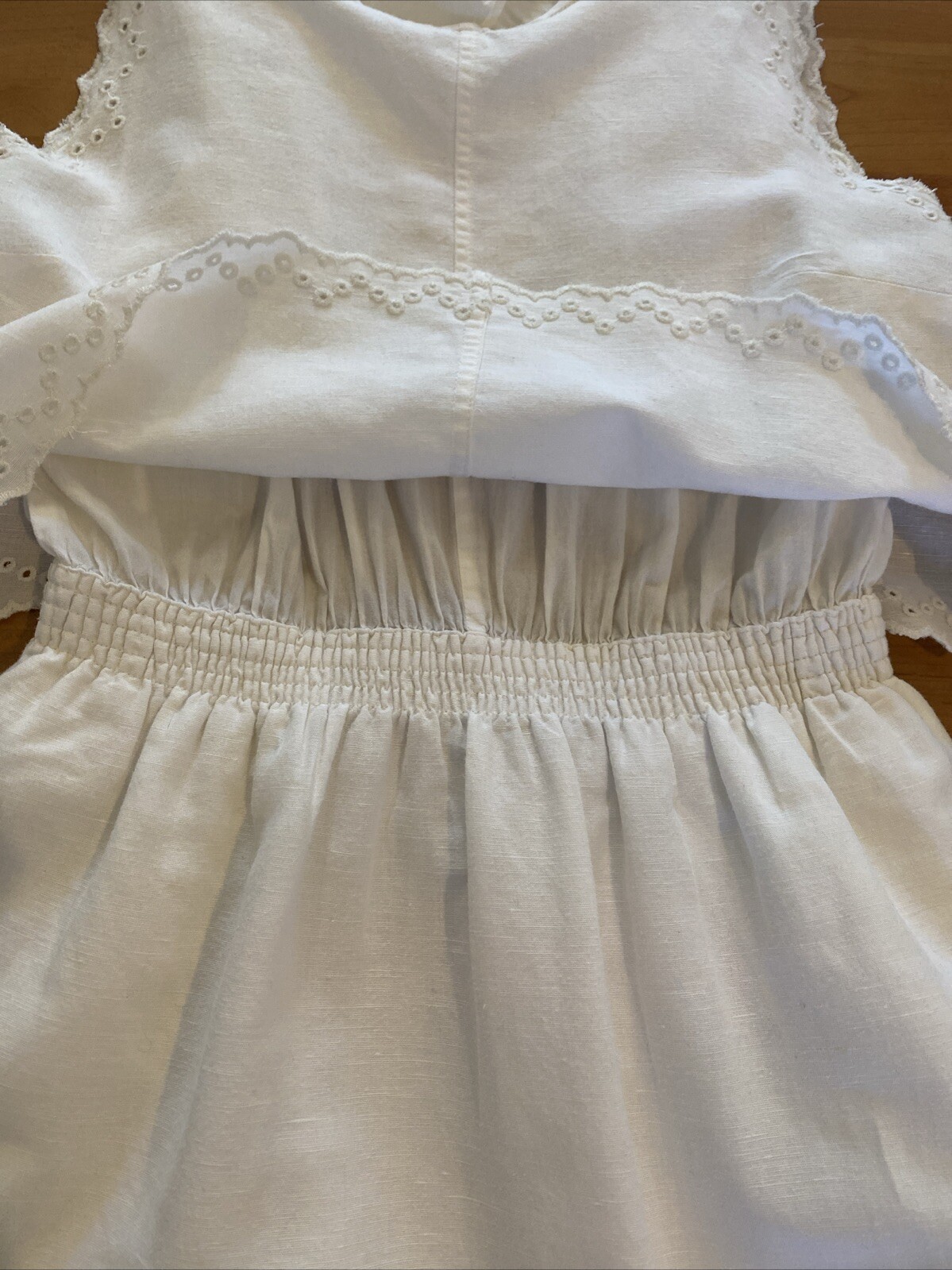 Madewell White Eyelet Overlay Open Back Dress Size 6/S Sleeveless Beachy Boho