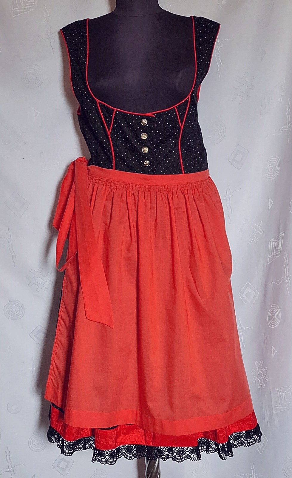 DRESS VINTAGE AUTHENTIC MONDKINI TRACHTEN OKTOBERFEST DIRNDL WOMENS US 14 EU 42