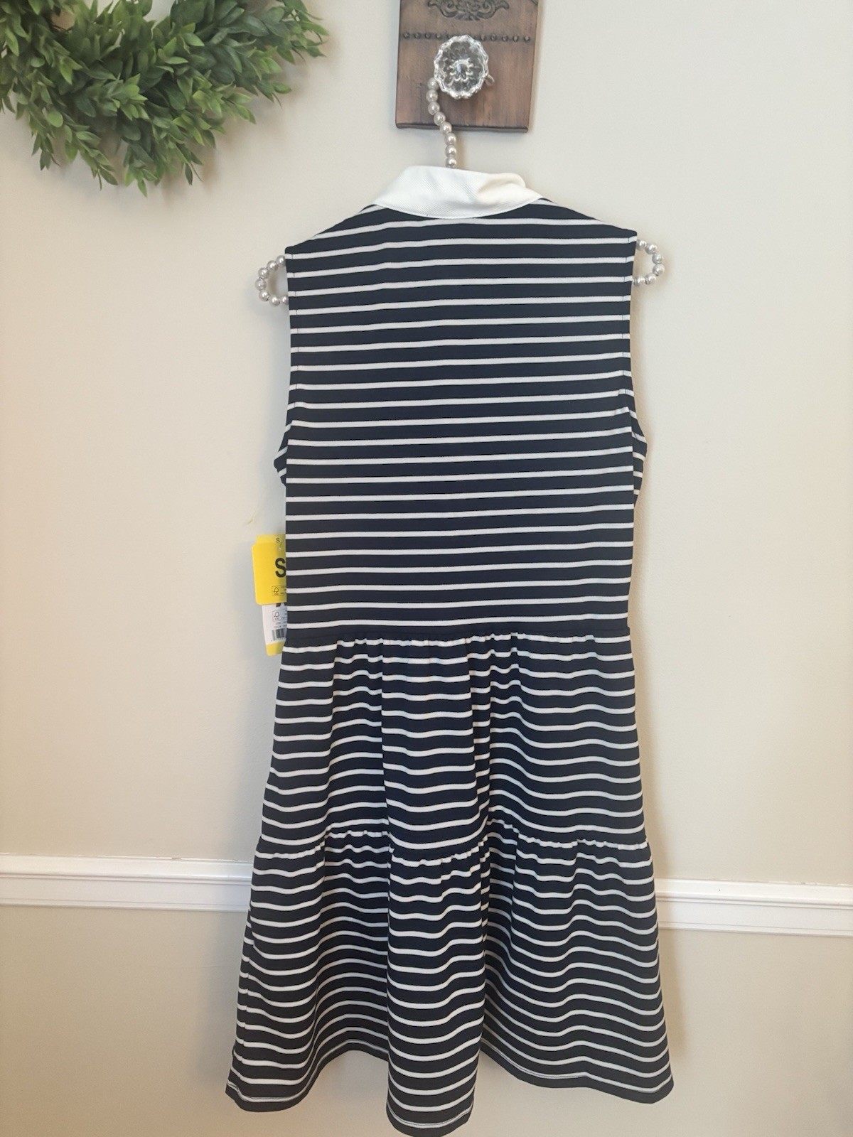 NWT Nautica Womens Size Small Blue White Stripe Sleeveless Knit Dress Nautical