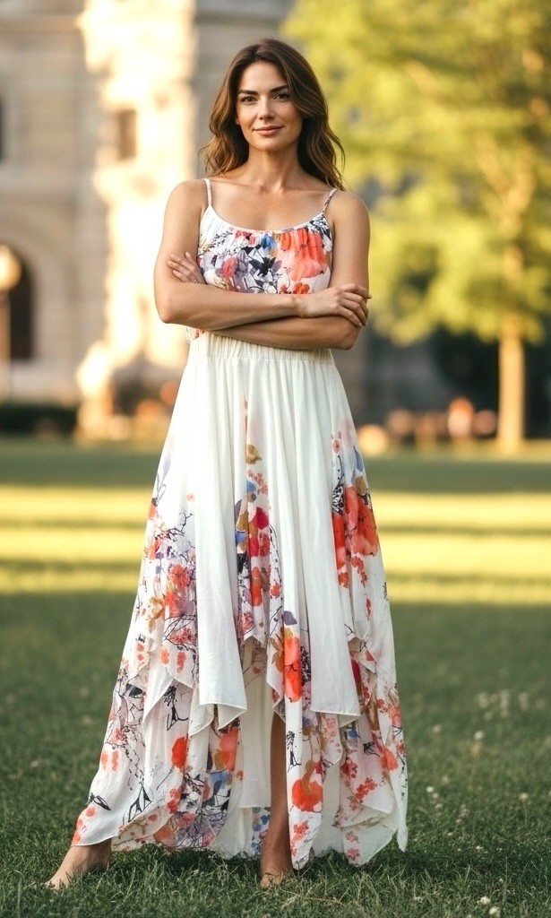 Women’s Bishop + Young Floral Halter Maxi Dress Flowy Lined Side Slit Sz Medium