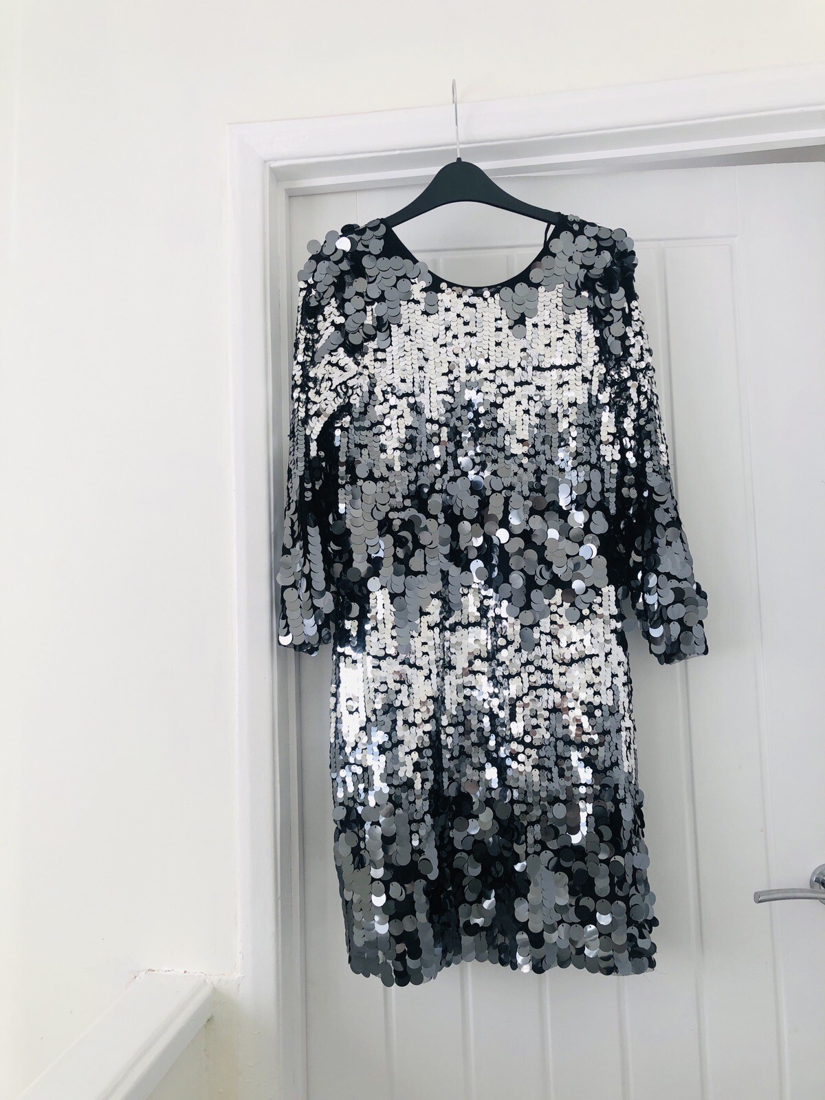 Feather & Bone London Black Silver Sequin dress / Tunic S Uk 8 10