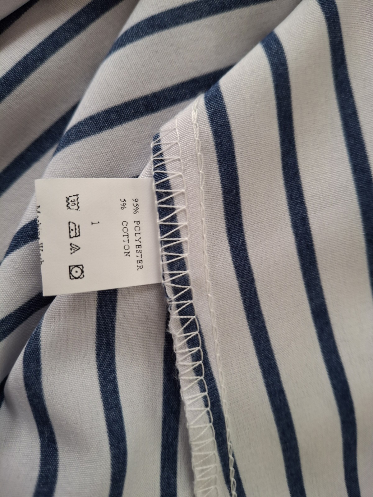 CAMELLIA By Affection Blue White Striped Multi Color Shirt Dress Nautical Small