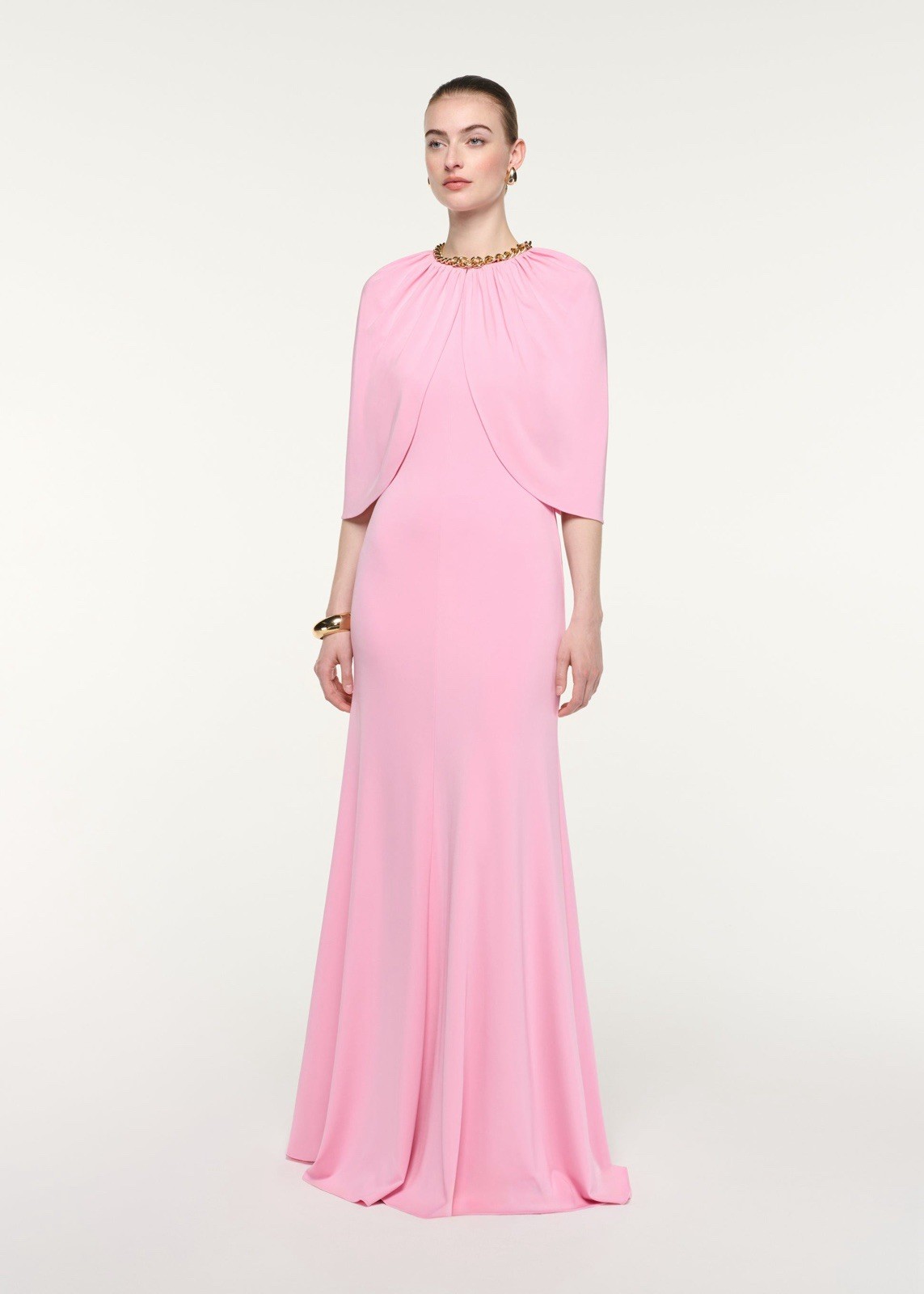roland mouret GATEHRED CAPE JERSEY GOWN $ 1300 Size US 4 UK 8