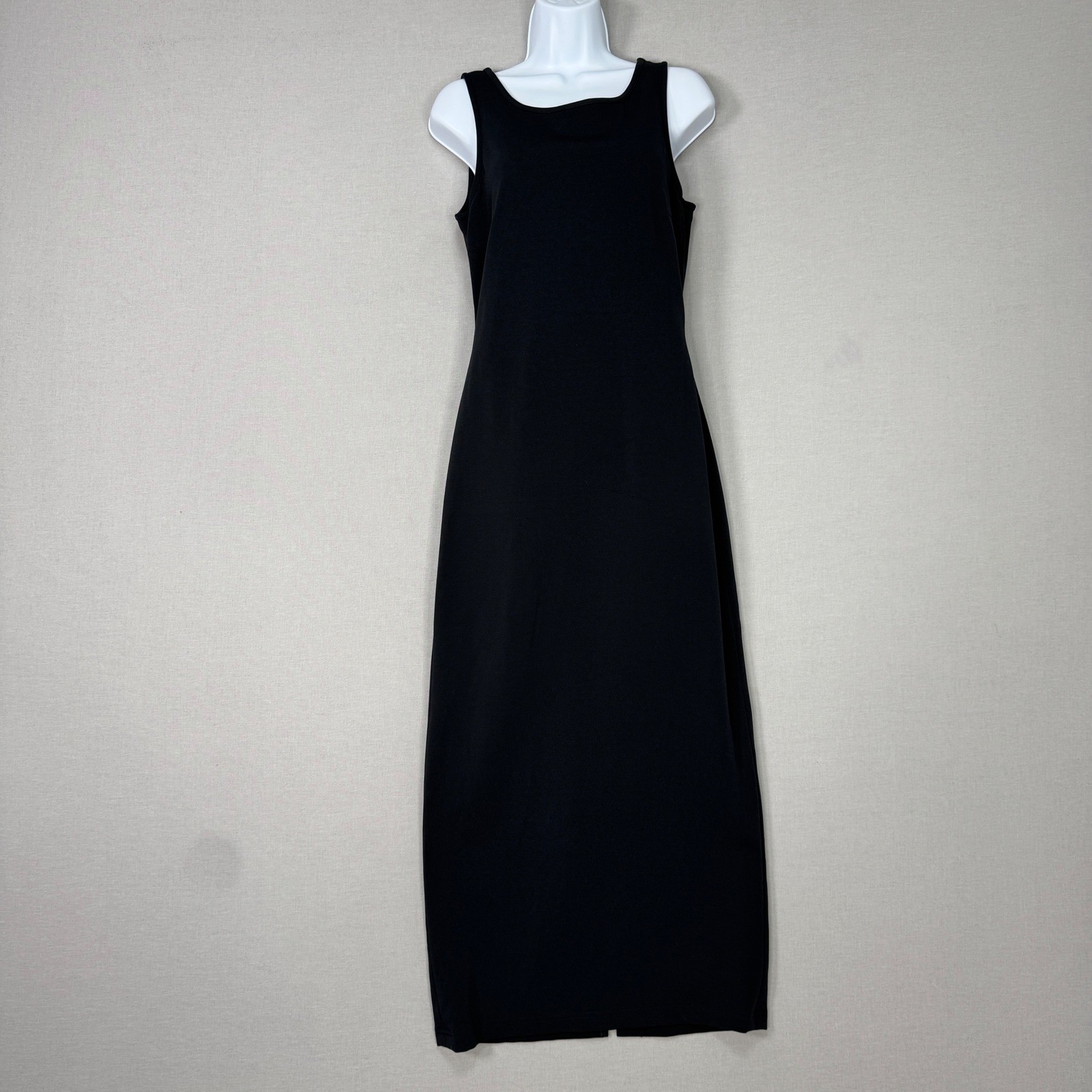 Vintage Moda Intl Maxi Dress Womens M Black Tie Open Back 90s Y2K Grunge Formal