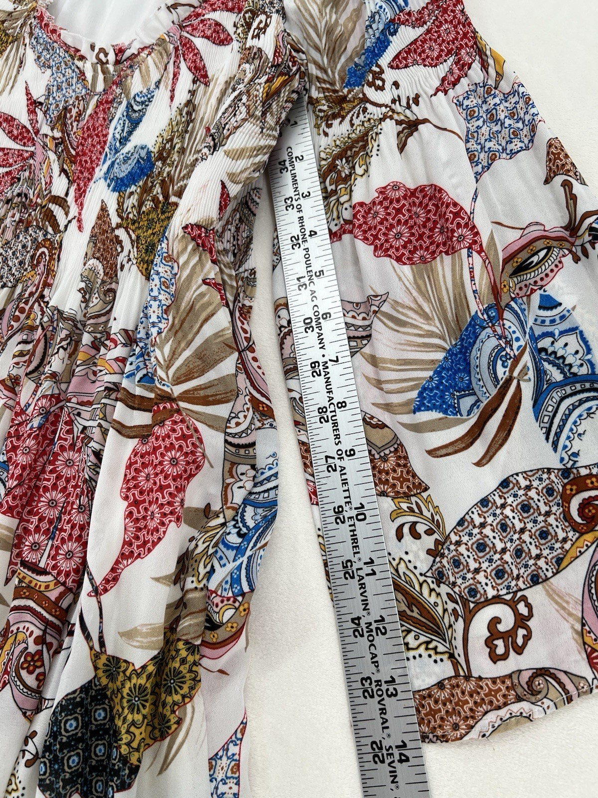 Spense Boho Paisley Peasant Dress Size 6 Bell Sleeve