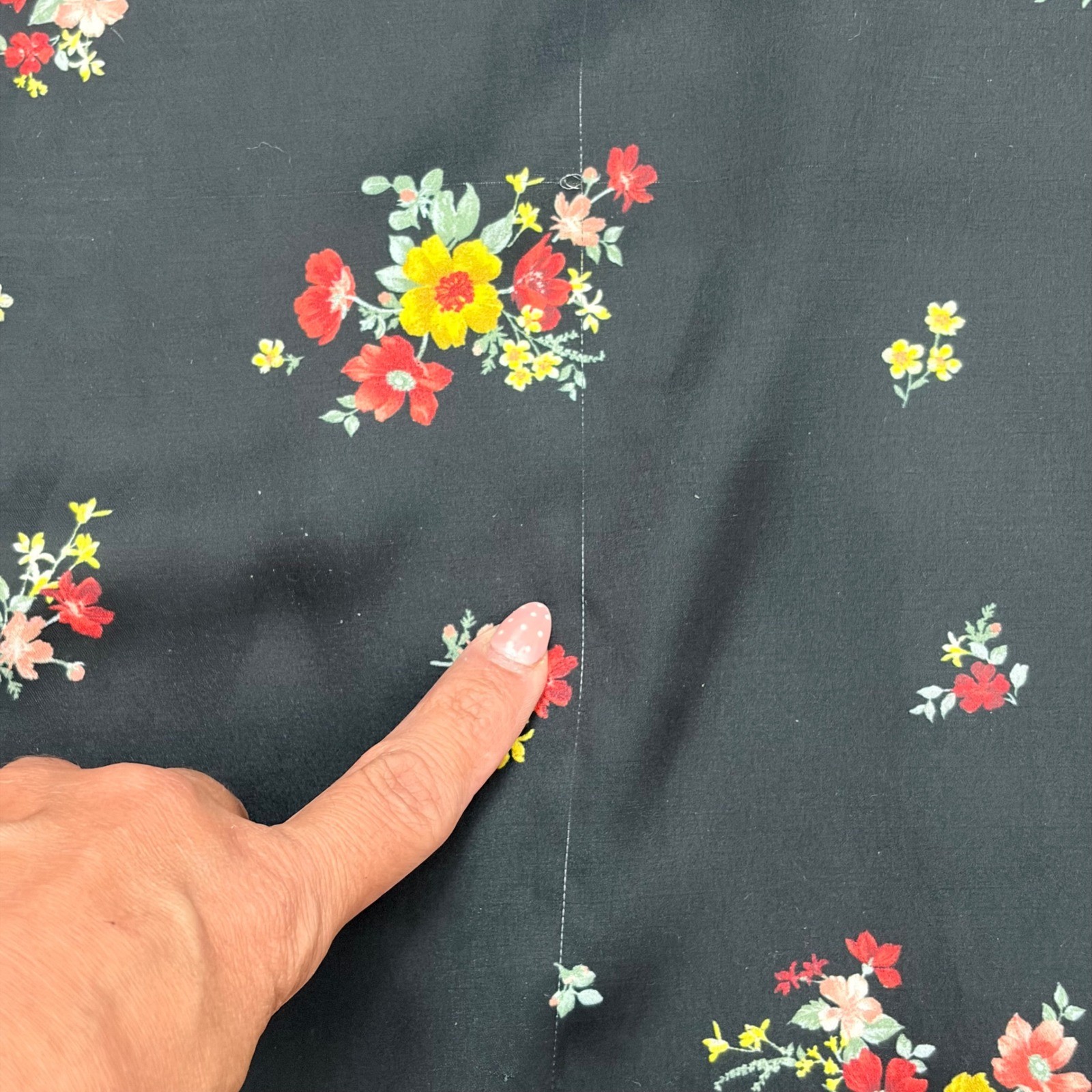 American Eagle AE Studio Floral Patchwork Midi Slip Dress Black Womens M