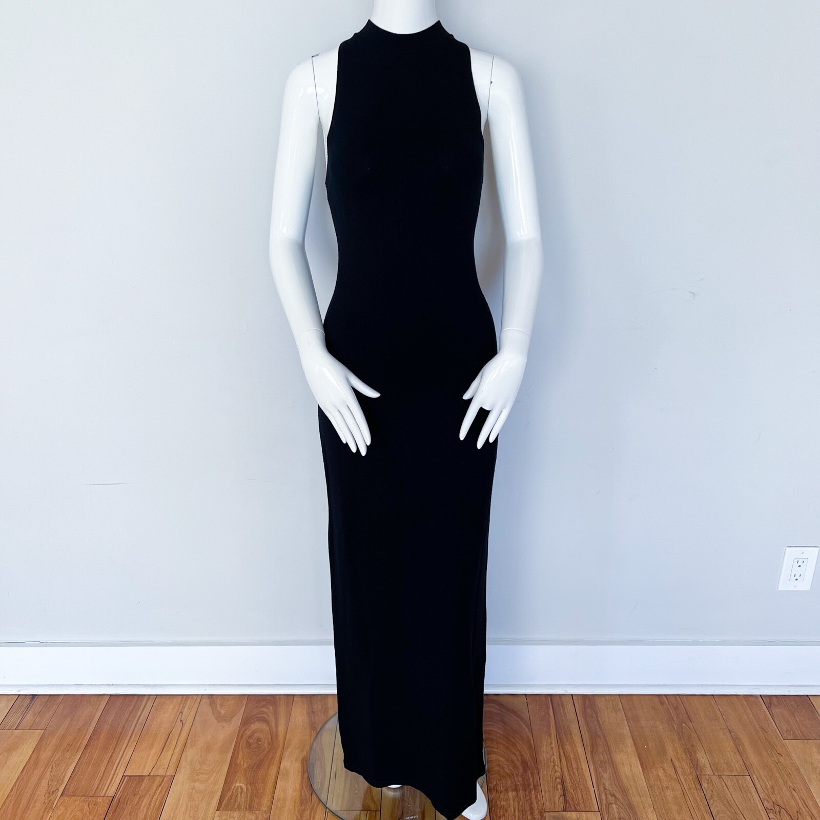 Rebecca Collection | EU38 6 Sexy Maxi Mock Neck Halter Stretch Dress Back Slit