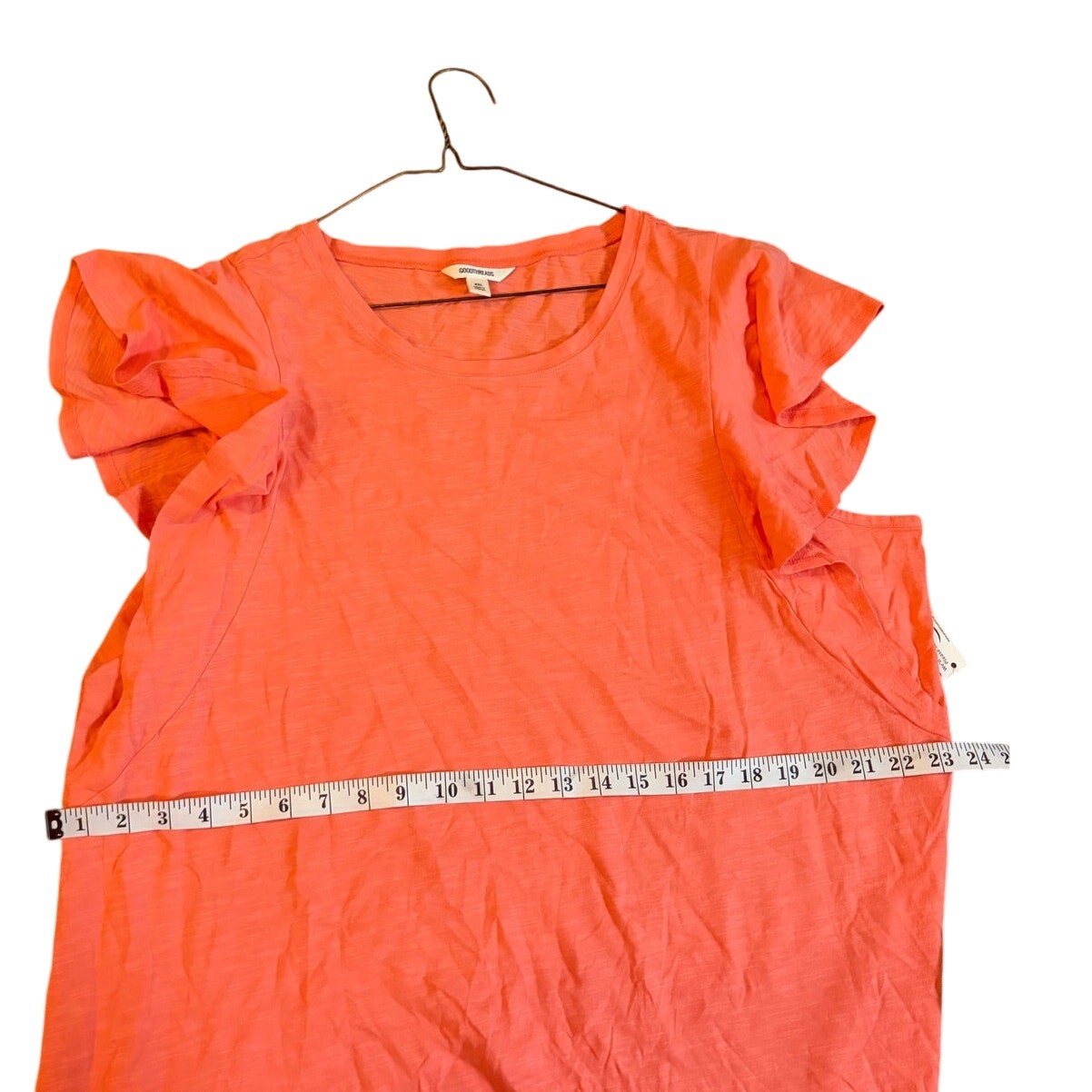 Goodthreads Womens XXL Coral Flutter Sleeve 100% Cotton Shirt Dress NWT