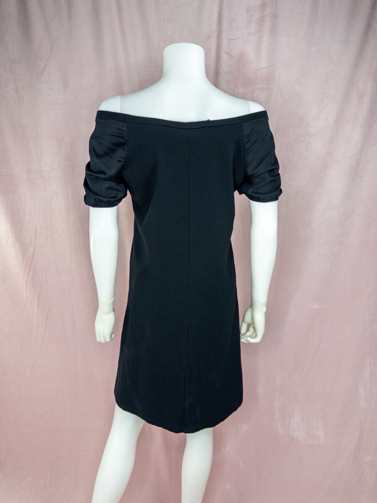 Sport Max Womens Black Puff Sleeve Dress Size Medium Scoop Neck Max Mara