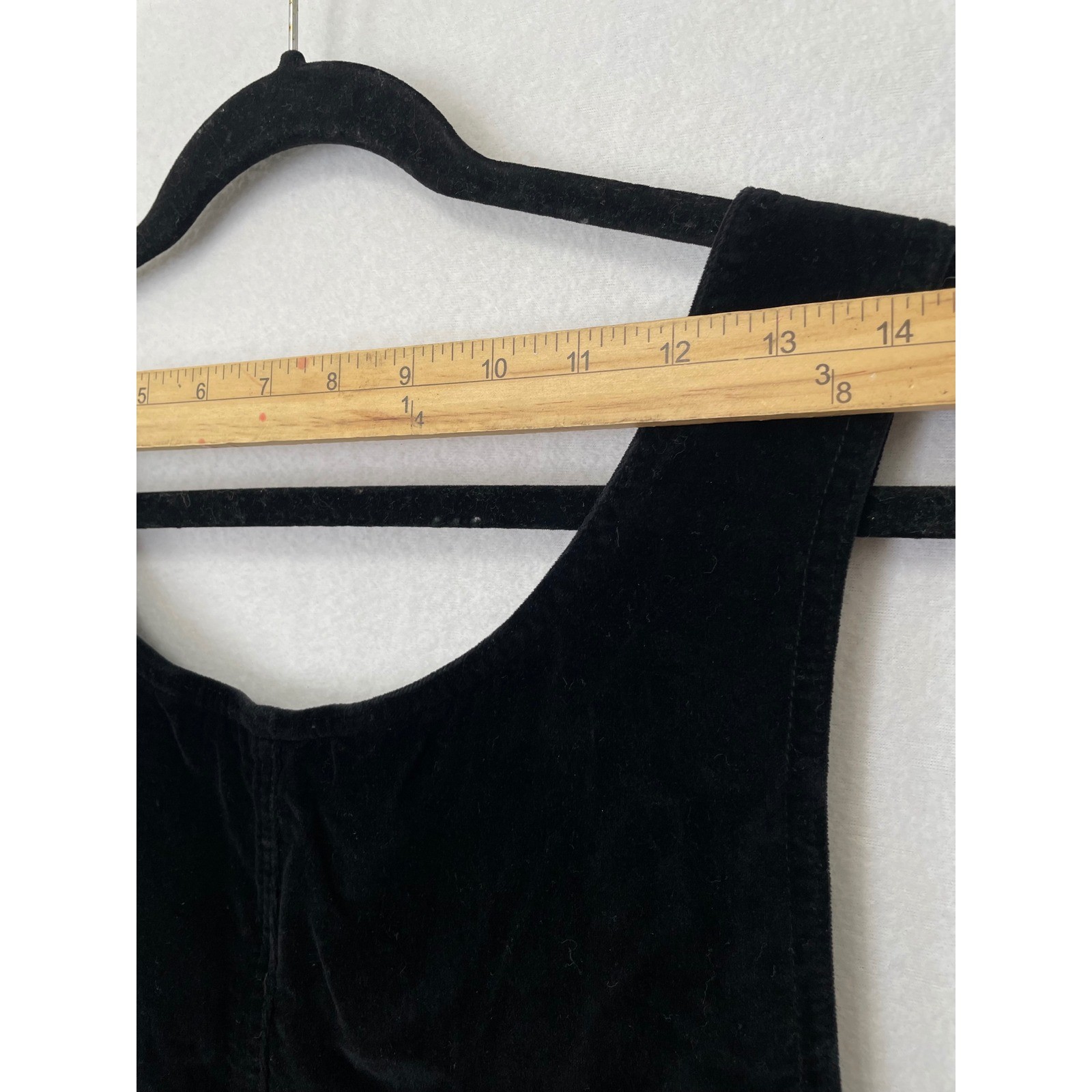 Essentials Style Pinafore Jumper Dress Womens Large Black Corduroy Side Button